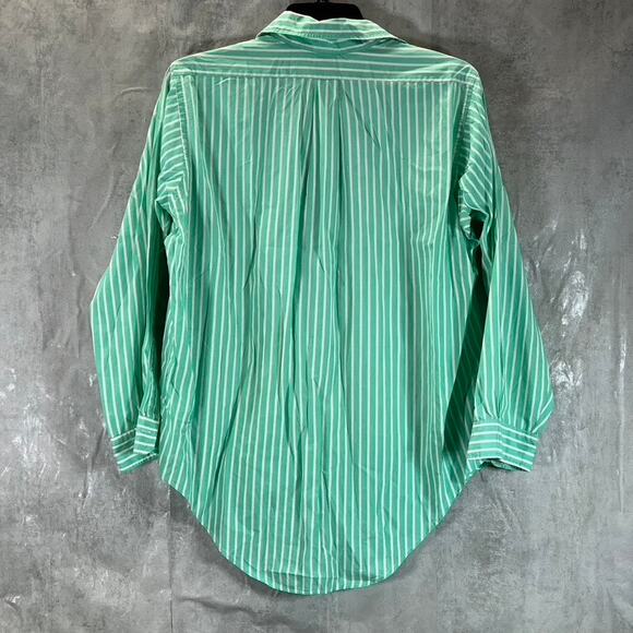 BROOKS BROTHERS Men's Green Striped Regular-Fit Button-Up Shirt SZ 16.5 - Picture 2 of 11